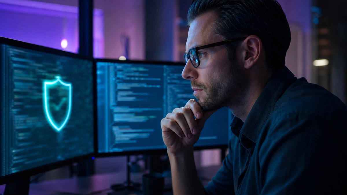 Developer reviewing AI-generated code for security issues before shipping a vibe-coded app